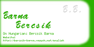 barna bercsik business card